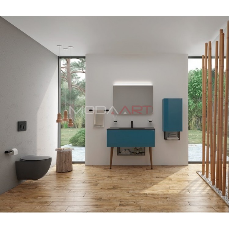 Creavit Banyo Dolabı Zeon Blue 100Cm Takım